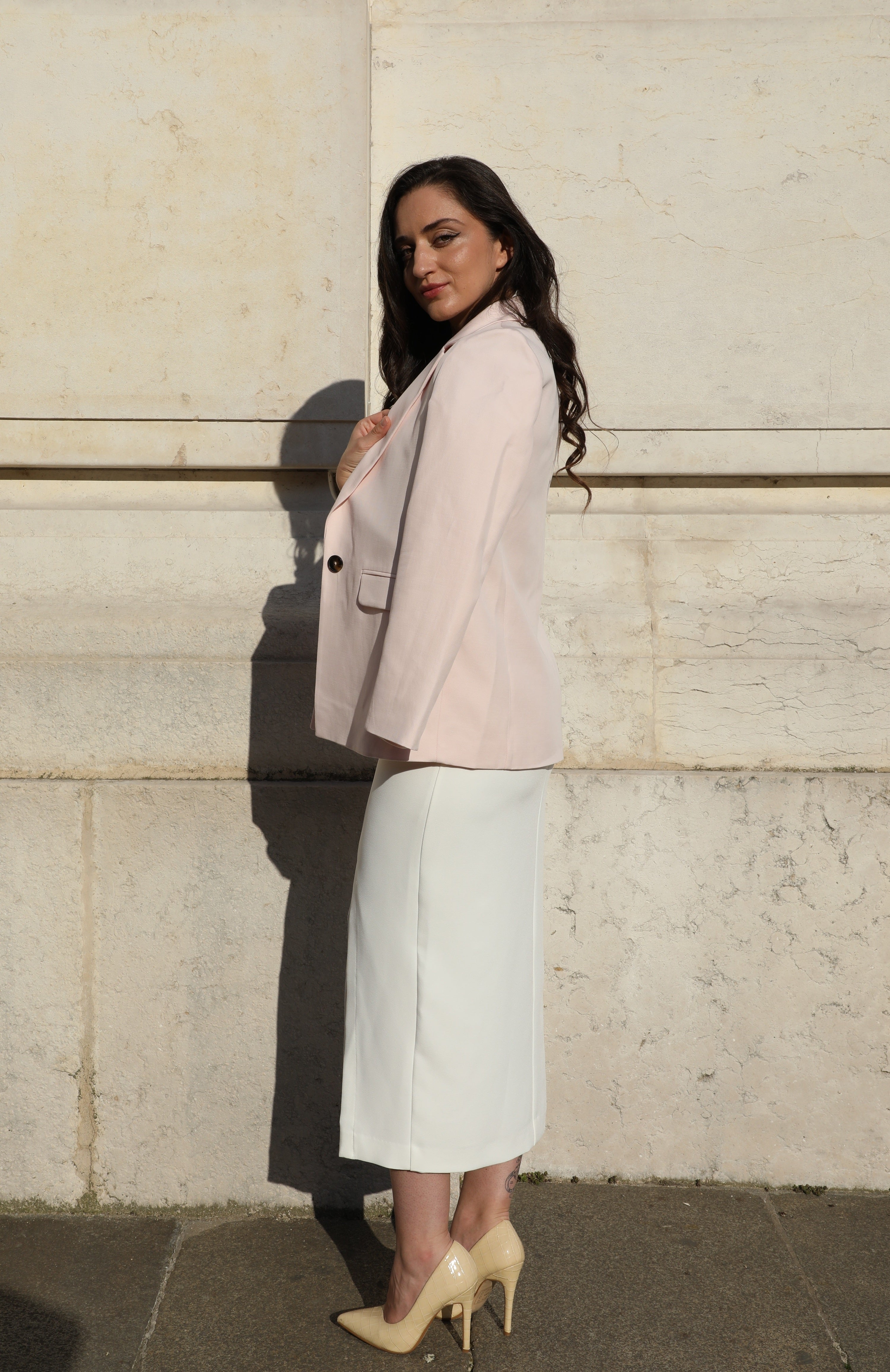 Veste blazer Dahlia rose poudré
