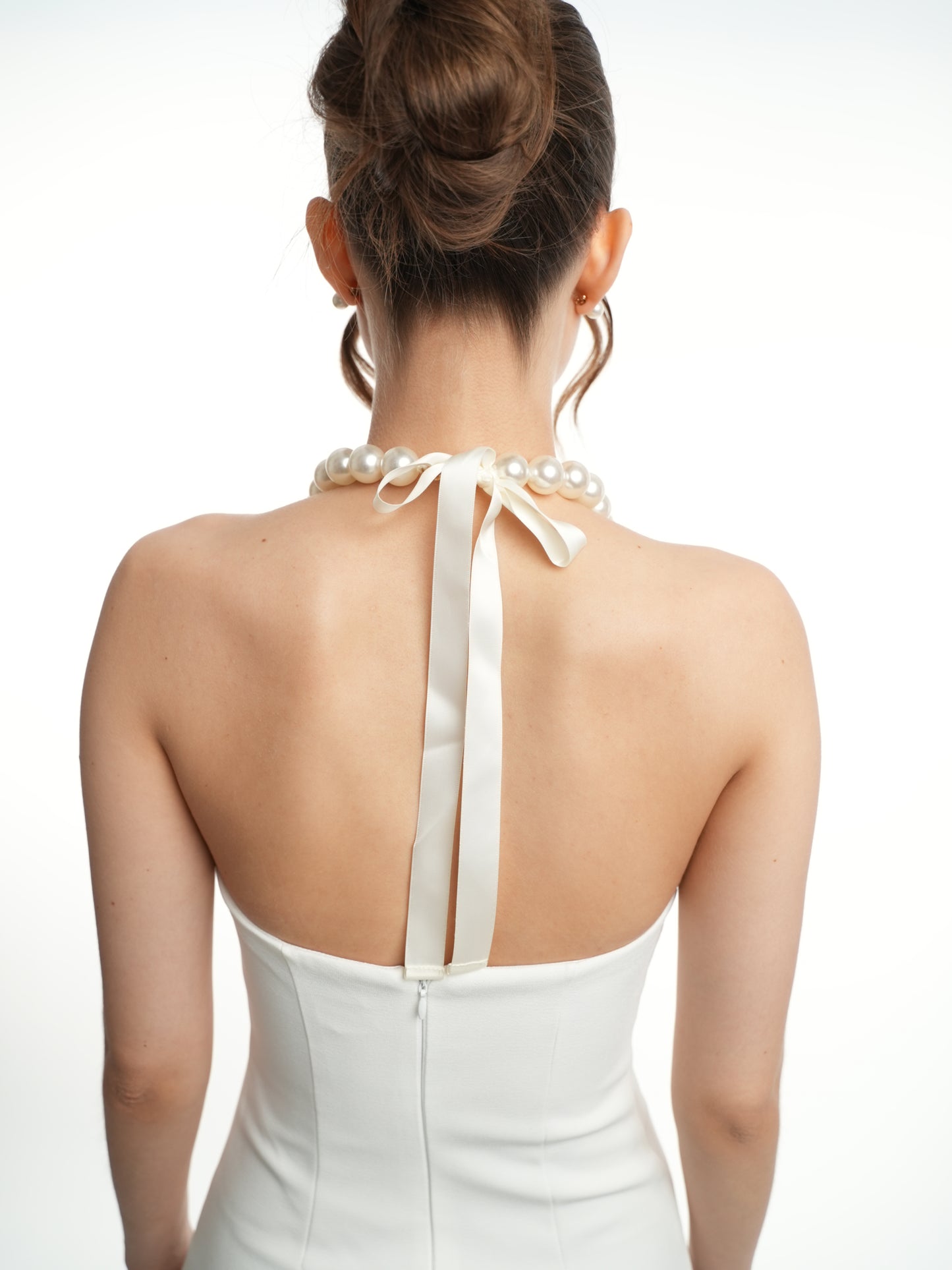 PERLA - Robe longue ajustée blanc