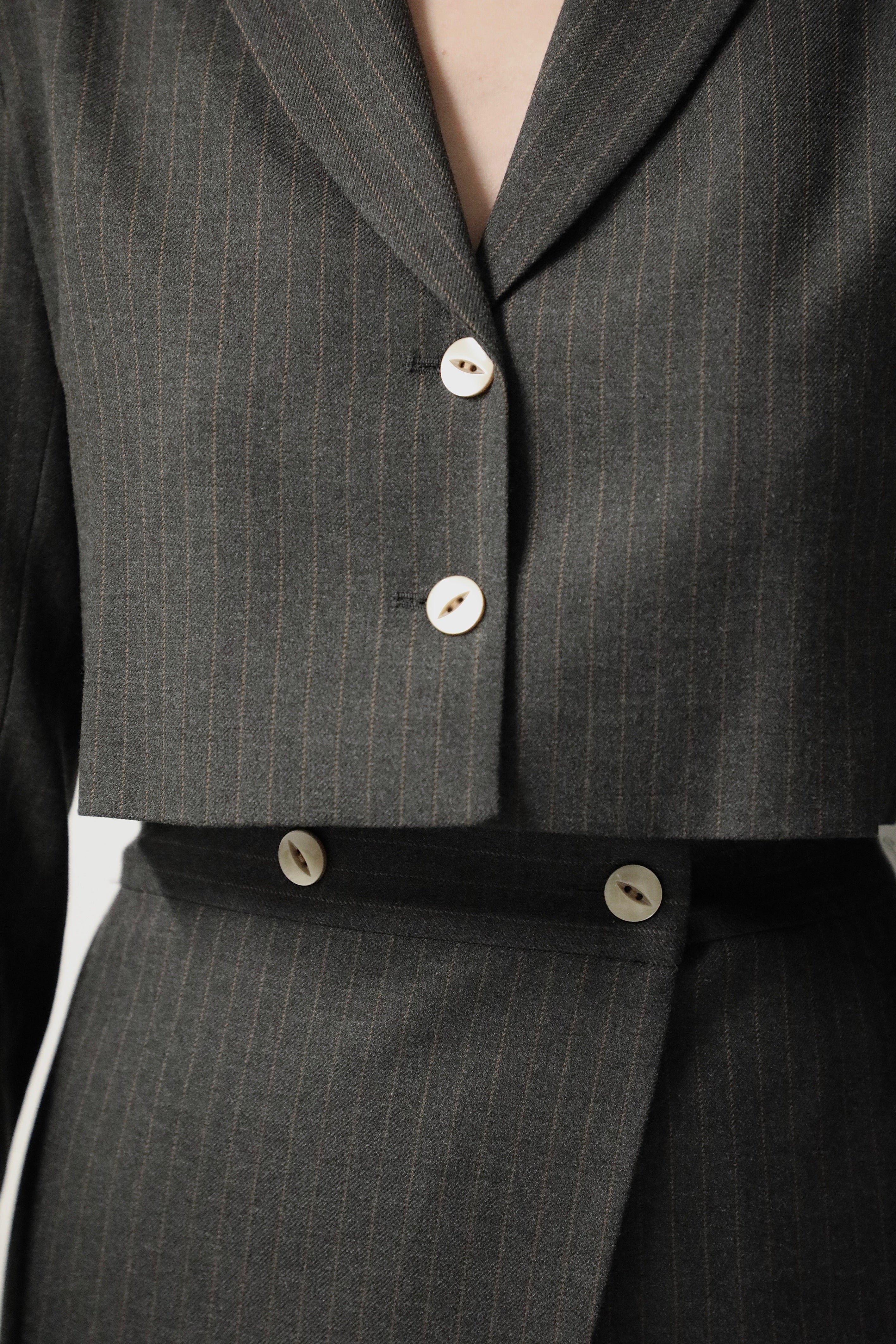 Ensemble Rosier - Veste courte gris rayé