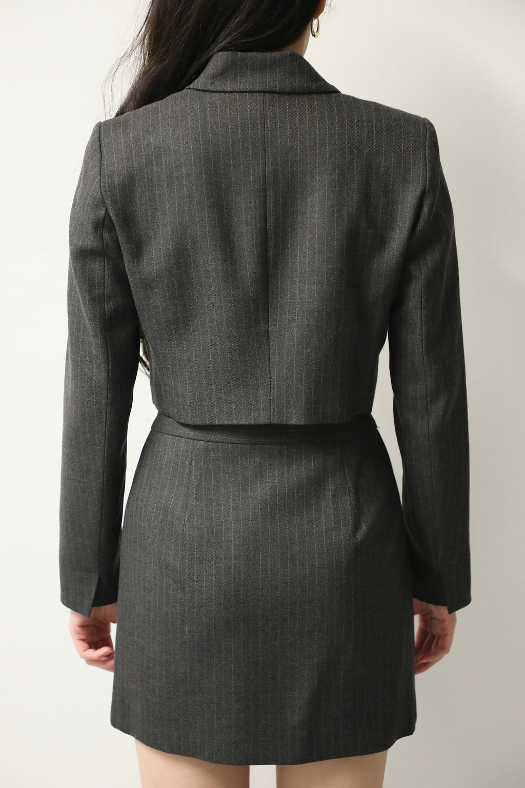 Ensemble Rosier - Veste courte gris rayé