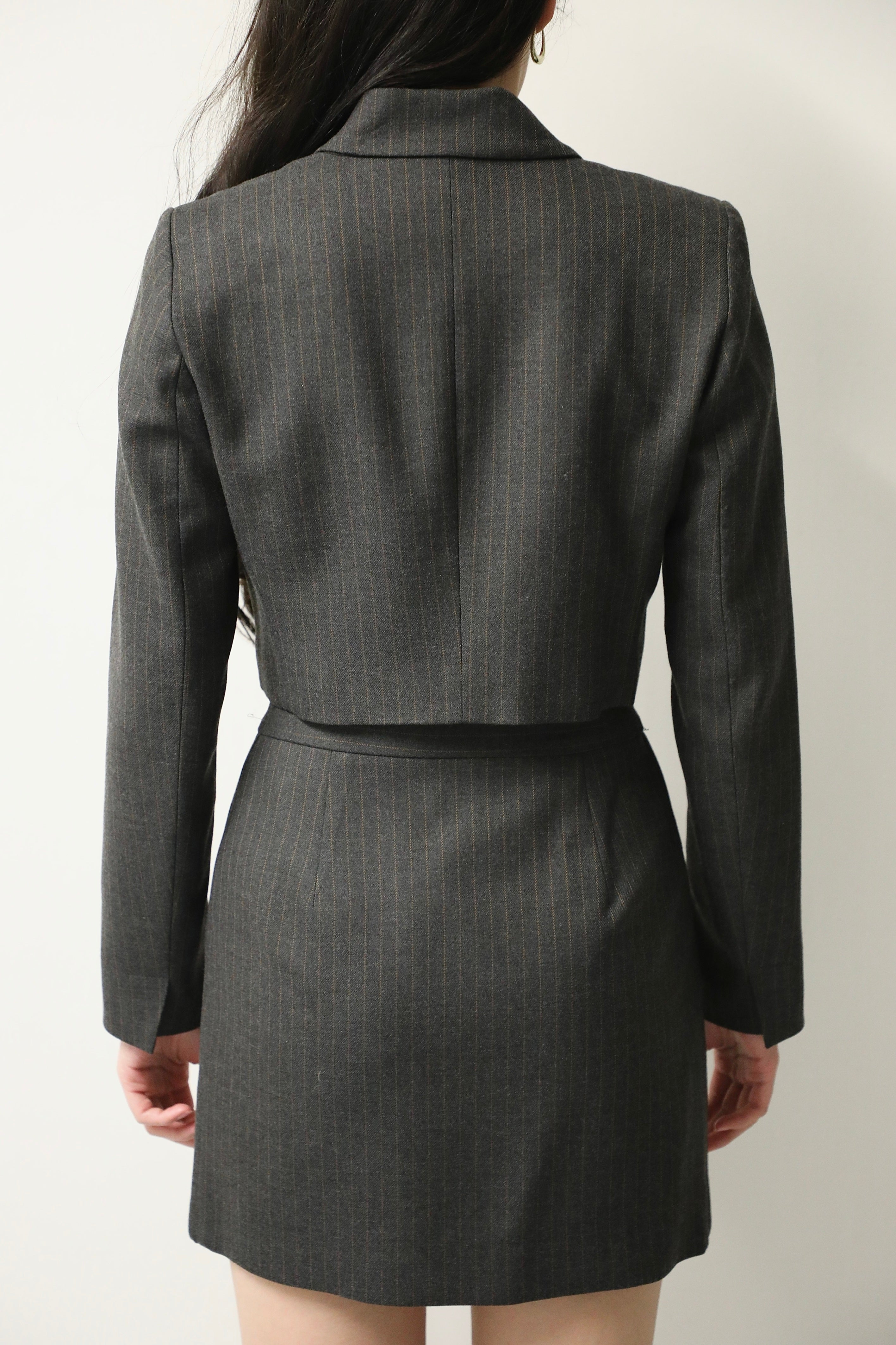 Ensemble Rosier - Veste courte gris rayé